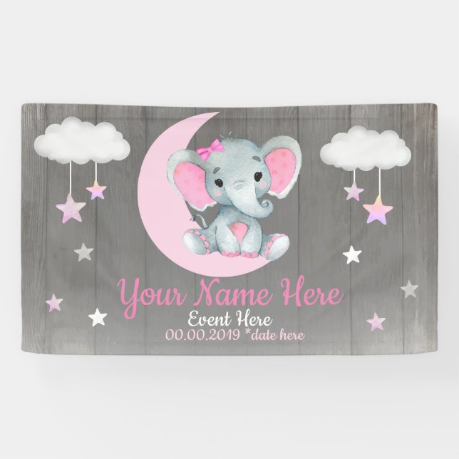 Lona Elefante Chica fondo Moon Stars (Horizontal)