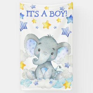 Lona Elefante chico color de agua mate Baby Shower