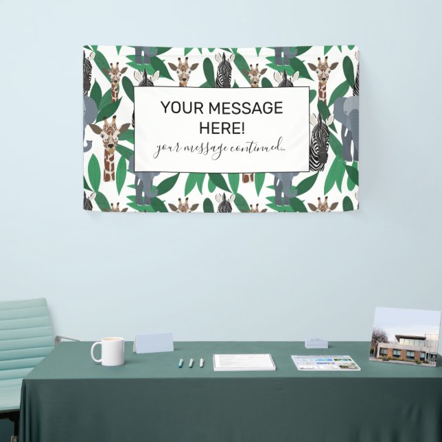 Lona Elefante de cebra jungla jirafa Safari Animales (Feria)