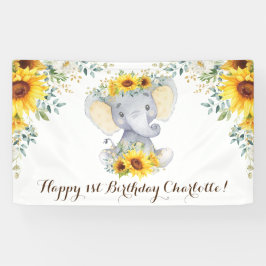 Lona Elefante de Girona Rustic Sunflower Feliz cumpleañ