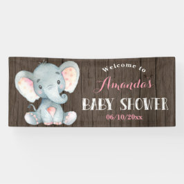 Lona Elefante ruso Chica Baby Shower rosa y gris
