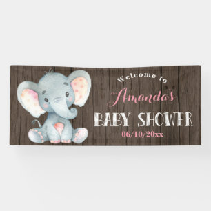 Lona Elefante ruso Chica Baby Shower rosa y gris