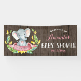 Lona Elefante ruso Chica Baby Shower rosa y gris