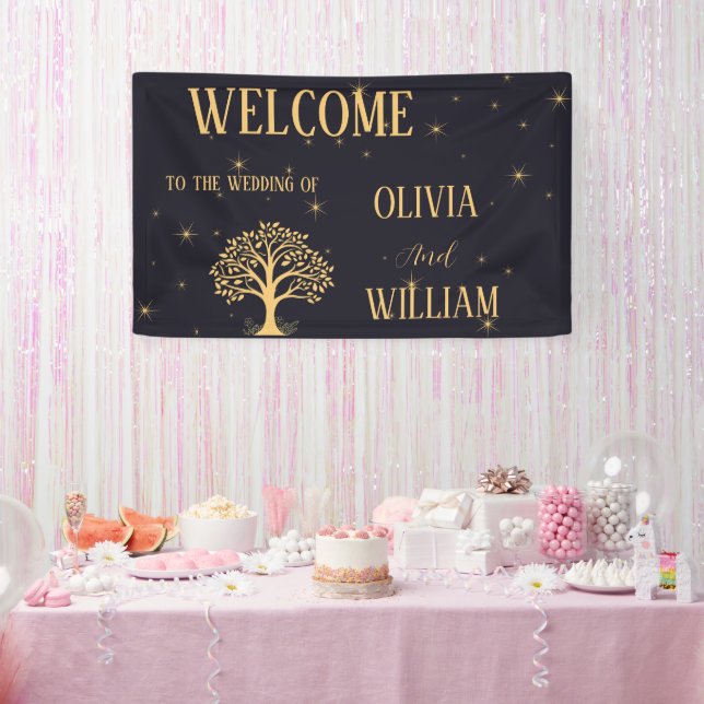 Lona Elegancia nocturna: Boda azul oscuro (Fiesta)