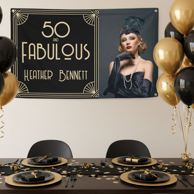 Lona Elegant Art Deco 50 and Fabulous Birthday (Subido por el creador)