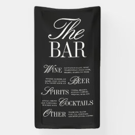 Lona Elegant Black Wedding Bar Menu Reception Decor