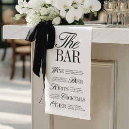 Lona Elegant Black Wedding Bar Menu Reception Decor