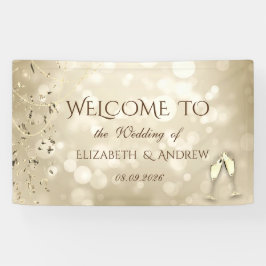 Lona Elegant Bokeh,Confetti Wine Glasses Wedding