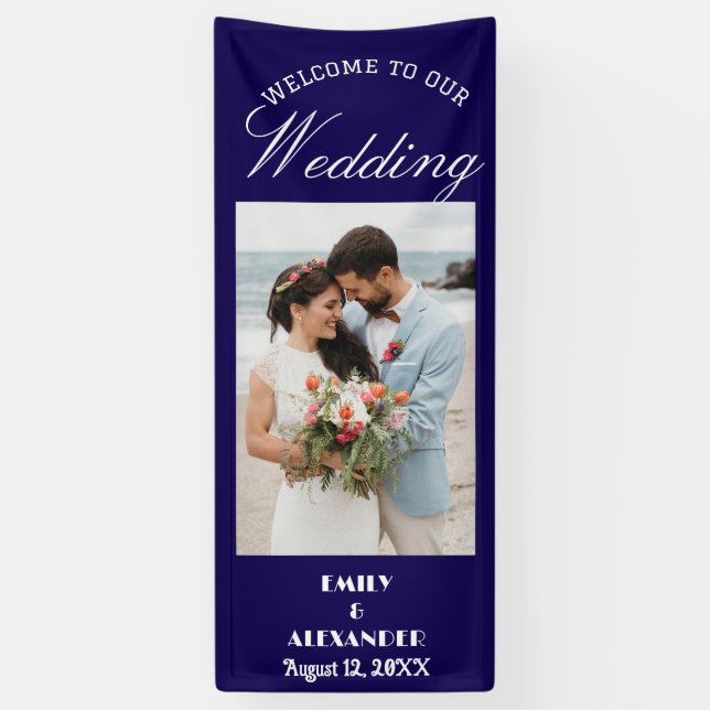 Lona Elegant Calligraphy Wedding Photo Welcome (Vertical)