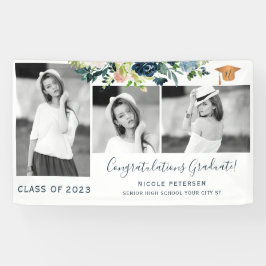 Lona Elegant floral graduation party photo collage