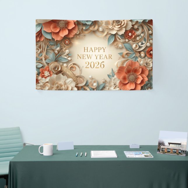 Lona elegant happy new year party banner (Feria)