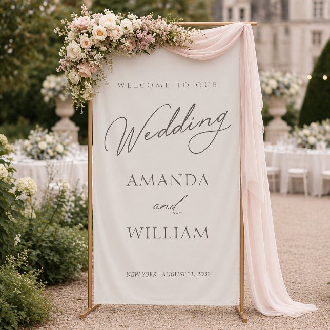 Lona Elegant Minimal Wedding Welcome Banner (Subido por el creador)