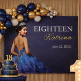 Lona Elegant Navy Blue 18th Banner
