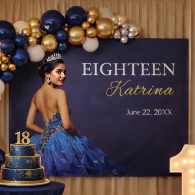 Lona Elegant Navy Blue 18th Banner (Subido por el creador)
