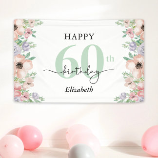 Lona Elegant Pastel Floral 60th Birthday Party 