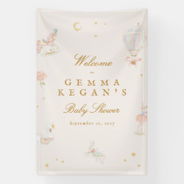 Lona elegant pink girl fairytale Baby Shower welcome