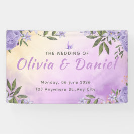 Lona Elegant Purple Modern Minimalist Wedding