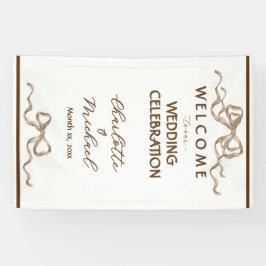 Lona Elegant Ribbon & Bow Warm Brown Romantic Wedding