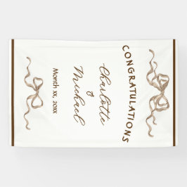 Lona Elegant Ribbon & Bow Warm Brown Romantic Wedding