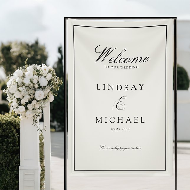 Lona Elegant Royal Ivory & Black Wedding (Elegant Royal Ivory & Black Wedding Banner)