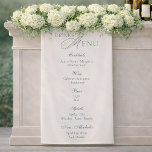 Lona Elegant Sage Green Wedding Drinks Menu Sign<br><div class="desc">Create a refined and elegant bar presentation with this minimalist sage green wedding drinks menu sign. Designed in a timeless fine art style, this drinks menu features elegant typography with a delicate script headline and classic serif details, perfect for sophisticated wedding receptions. Ideal for estate weddings, garden weddings, black tie...</div>
