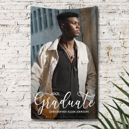 Lona Elegant Script Photo Graduation Party