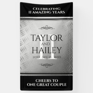 Lona Elegante 11ª celebración del Aniversario del Boda