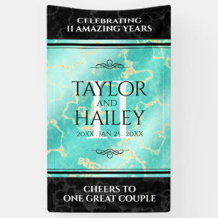 Lona Elegante 11º Aniversario Boda Turquesa