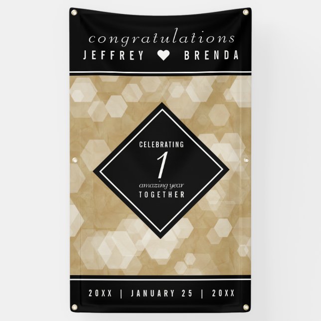 Lona Elegante 1er aniversario de Boda de papel (Vertical)