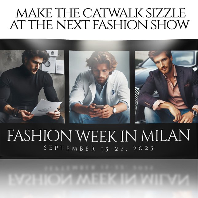 Lona Elegante 3 Fotos Triptych Fashion Week (Elegant 3 Images Photos Triptych Fashion Week Business Banner Cover Photo)