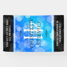 Lona Elegante 41° Aniversario del Boda de Topaz Azul