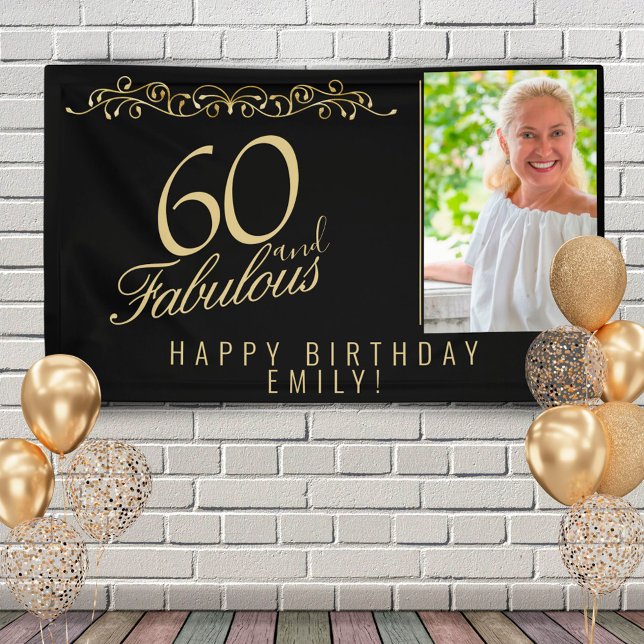 Lona Elegante 60 y fabulosa foto de cumpleaños negro (Subido por el creador)