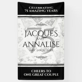 Lona Elegante 75° Aniversario del Boda del Diamante