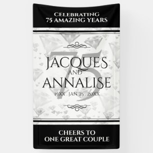 Lona Elegante 75° Aniversario del Boda del Diamante