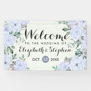 Lona Elegante acuarela Banner Boda de flores botánicas