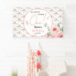 Lona Elegante acuarela Rosa Chica Rosa Rosa Primer cump