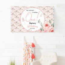 Elegante acuarela Rosa Chica Rosa Rosa Primer cump