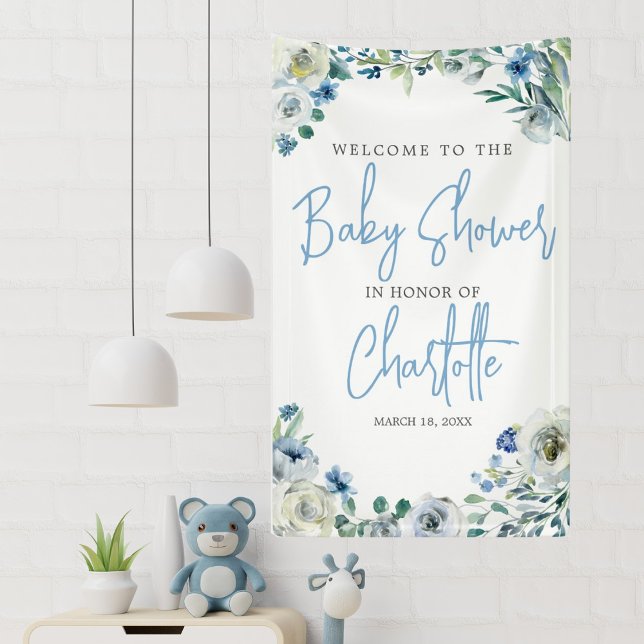 Lona Elegante Baby Shower de bienvenida con primavera f (Subido por el creador)