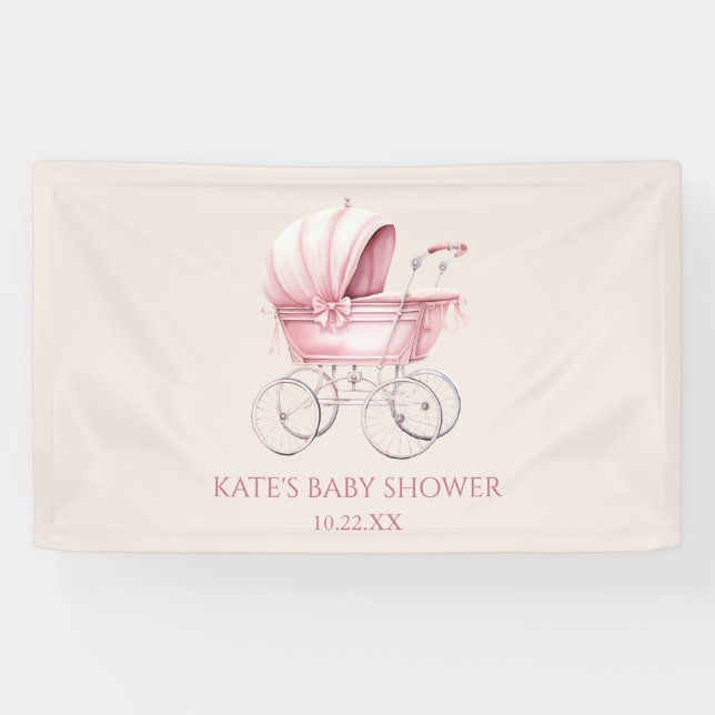 Lona Elegante Baby Shower de portaequipajes para bebés  (Horizontal)