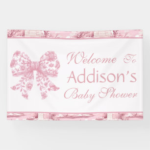 Lona Elegante Baby Shower rosa de Coquette francés