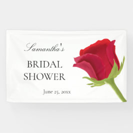 Lona Elegante Baño de Novia con Rosa Roja