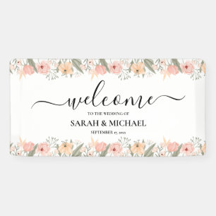 Lona Elegante bienvenida Boda floral