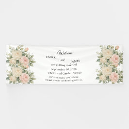 Lona Elegante Bienvenida de Boda con Eucalipto