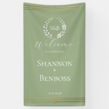 Elegante Bienvenida de Boda con Monograma Floral V