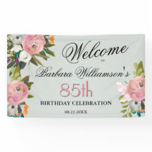 Elegante Bienvenida Floral Pintada a Mano para 85 