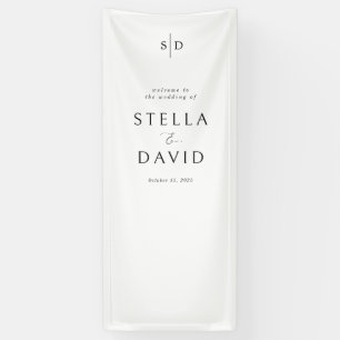 Lona Elegante Boda de bienvenida Monograma Decoración B