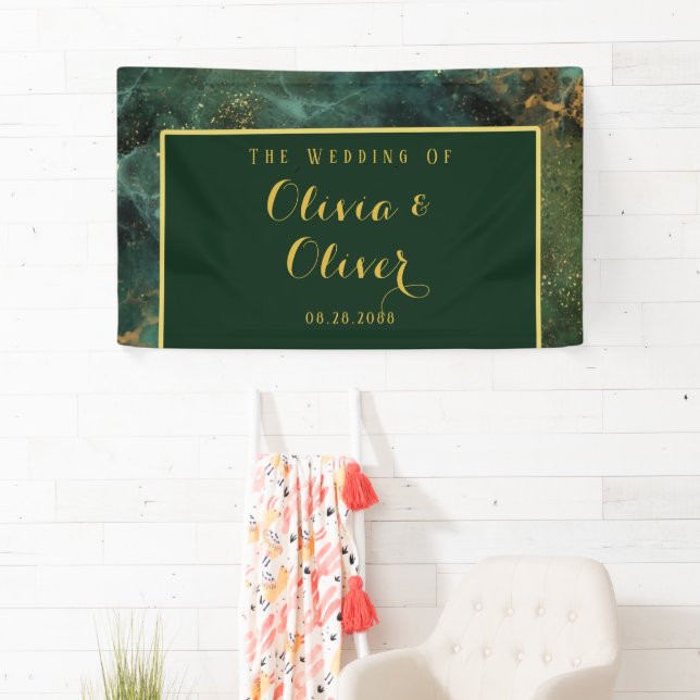 Lona Elegante Boda de Ecologia Verde Esmeralda y Purpur (In situ)