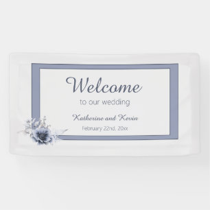 Lona Elegante Boda Dusty Blue Floral