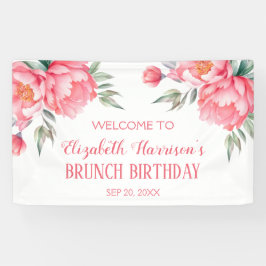 Lona Elegante Brunch Botánico Peony Rosa