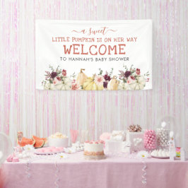 Lona Elegante Calabaza Floral | Baby Shower de Otoño